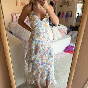 Wayf Floral Maxi Dress with Ruffles